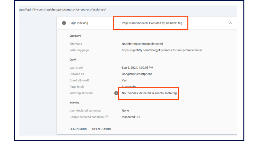How to Fix "Excluded by ‘Noindex’ Tag" in Google Search Console for WordPress